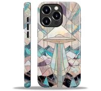 Toulas Case Compatible with iPhone 15 Pro,2-Layer Protection, Shockproof and Scratch-Resistant for Women Girls,UFO Stained Glass