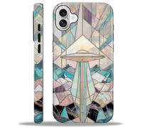 Toulas Case Compatible with iPhone 16,2-Layer Protection, Shockproof and Scratch-Resistant for Women Girls,UFO Stained Glass