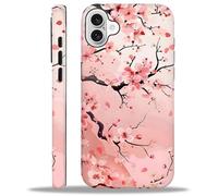 Toulas Case Compatible with iPhone 16,Pink Cherry Blossoms in Full Bloom Phone case,Hybrid Double-Layer Protection for Women Girls,Shockproof Fingerprint Resistant Design