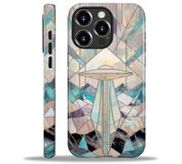 Toulas Case Compatible with iPhone 16 Pro,2-Layer Protection, Shockproof and Scratch-Resistant for Women Girls,UFO Stained Glass