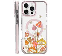 Toulas Case for iPhone 16 Pro,[Compatible with MagSafe],Retro Mushroom Sunflower Phone Case Design，for Women Girls Magnetic Clear Cover - Slim, Sleek, & Shockproof Protection