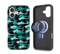 Toulas Case for iPhone 17,[Compatible with MagSafe],Scratch Resistant Hybrid Double Layer Hard Shell，Colorful Fishbone Silhouette Print Pattern Design