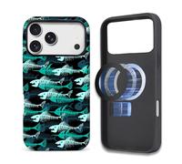 Toulas Case for iPhone 17 Pro,[Compatible with MagSafe],Scratch Resistant Hybrid Double Layer Hard Shell，Colorful Fishbone Silhouette Print Pattern Design