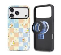 Toulas Case for iPhone 17 Pro Max,[Compatible with MagSafe],Scratch Resistant Hybrid Double Layer Hard Shell，Cute Duck Checkerboard Pattern Design