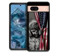 Toulas for Google Pixel 8A Case,The Christian God Jesus Blessed The American Flag Design，All-Round Protection Shockproof Anti-Scratches TPU Cover,Cases for Woman Man