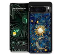 Toulas for Google Pixel 9 Pro XL Case,Moon Stars Celestial Glass Design，All-Round Protection Shockproof Anti-Scratches TPU Cover,Cases for Woman Man