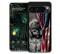 Toulas for Google Pixel 9 Pro XL Case,The Christian God Jesus Blessed The American Flag Design，All-Round Protection Shockproof Anti-Scratches TPU Cover,Cases for Woman Man
