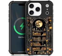 Toulas for iPhone 17 Pro Case,Gothic Bookshelf Dark Academia Literary Design，All-Round Protection Shockproof Anti-Scratches TPU Cover,Cases for Woman Man