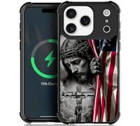 Toulas for iPhone 17 Pro Case,The Christian God Jesus Blessed The American Flag Design，All-Round Protection Shockproof Anti-Scratches TPU Cover,Cases for Woman Man