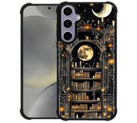 Toulas for Samsung Galaxy S24/S25 Case,Gothic Bookshelf Dark Academia Literary Design，All-Round Protection Shockproof Anti-Scratches TPU Cover,Cases for Woman Man