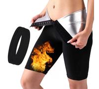 Toulifly Sauna Shorts, Slimming Sauna Pants, High Waisted Sauna Trousers, Anti-Cellulite Leggings High Waist Hot Thermo Sweat Pants for Weight Loss Fitness, XL, Black, XL