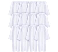 Toulite 12 Pcs Unisex Matte Choir Robes for Church White Baptism Graduation Gown Confirmation Pulpit Judge Costume Adults, White, Size 54