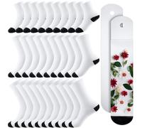 Toulite 15 Pairs White Sublimation Blanks Polyester Socks With 2 Pcs Metal Heat Transfer Jig