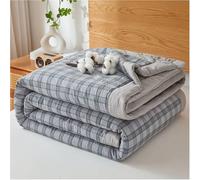 TOULIVER Summer Comforter Single Double Quilt 100% Washed Cotton Plaid Bed Blanket with Soft Microfiber Inner Fill Bedding Lightweight All Season Down Alternative Duvet Insert,I,150x200cm