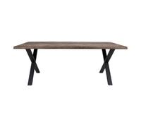Toulon Smoked Oak 8 Seater Dining Table with Black Cross Legs - 200cm