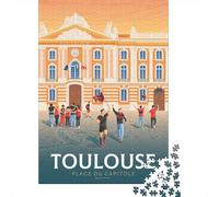 Toulouse Capitole Celebration 1000 Piece Jigsaw, 38x26cm/1000pcs | For Christmas and winter evenings, this adult jigsaw puzzle with 1000 pieces offers for the Christmas break.