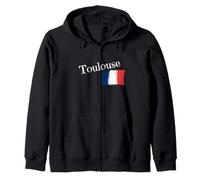Toulouse France Flag French City of Toulouse Zip Hoodie