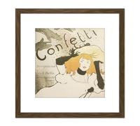 Toulouse-Lautrec Bella Confetti Advert 8X8 Inch Square Wooden Framed Wall Art Print Picture with Mount Artery8 Brown One Size