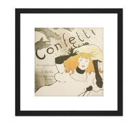 Toulouse-Lautrec Bella Confetti Advert 8X8 Inch Square Wooden Framed Wall Art Print Picture with Mount Artery8 Black One Size