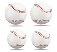 Toumdafine 4 Pack Standard 9 Inch Baseballs, Practice and Game Balls, Youth and Adult Outdoor Sports Baseball Training Balls.