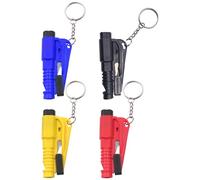 Toumett 4 Pcs Car Window Breaker,2-in-1 Press-Type Windows Breaker Keychain,portable SeatBelt Cutter,Mini Safety Hammer,Glass Breaking Tools,Emergency Escape Tool for Land and Underwater Cars Escape