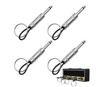 Toumett 4 Pcs Guitar Plug Keychain for Key Holder for Wall,Guitar Amplifier Hooks Metal Keychain,Mount Key Storage Accessories,Idea Gift for Music Lovers & Enthusiasts,for Room/Studio/Entryway