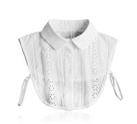 Toumett Detachable Faux Collars for Women, Victorian Ruffle Mock Neck, Lace Collar for Shirts/Blouses/Dresses, One Size Fits Most, Elegant Vintage Accessory White