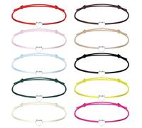 Toumett Friendship Bracelets,10 Pcs Adjustable Handmade Heart Rope Bracelets for Girls,Simple Girls Bracelets,Wish Bracelet,Colored,for Women Kids Birthday,Lover,Christmas Valentine Thanksgiving Gift