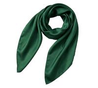 Toumett Green Scarf for Women, 27.5" Large Square Satin Silk Feeling Scarf, Elegant Dark Green Bandana for Hair, Head & Neck, Versatile Emerald Neckerchief for Uniforms, Office & Daily Wear