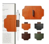 Tounee 4-Pack Magnetic Leather Bookmarks with Integrated Pen Holder, Essential Reading Accessories for Book Lovers & Avid Readers, Slim Page Markers for Bible Study, Journaling & Planners