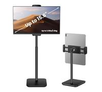 tounee Height Adjustable Tablet Stand, 3.5lb (1.6kg) Max Support, Up to 18" Tall, Slim Portable Monitors Stand Compatible with iPad Pro 12.9, Surface Pro, All 4.7"-15.6" Devices - Black
