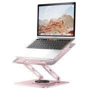 tounee Laptop Stand for Desk, Adjustable Computer Stand Holder with 360° Rotating Base, Ergonomic Laptop Riser Compatible with MacBook Pro Air, All Laptops 10-15.6" (Pink)