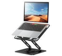 tounee Laptop Stand for Desk, Adjustable Computer Stand Holder with 360° Rotating Base, Ergonomic Laptop Riser Compatible with MacBook Pro Air, All Laptops 10-16"-Black