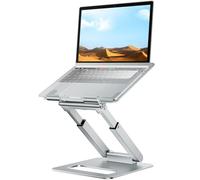 tounee Laptop Stand for Desk Adjustable Height, Telescopic Computer Stand with Pull Out Design Ergonomic Laptop Riser Fits All Laptops 10-17"-Silver