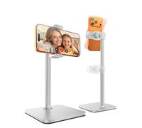 tounee Phone Stand for Desk, 8-11" Height Adjustable Cell Phone Holder for Live Streaming, Video Recording, TikTok - Compatible with iPhone 17/16/15, Samsung, All 4-7" Smartphones (WHITE)
