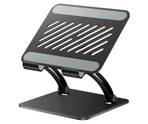 tounee Tablet Holder Stand, Dual Rod Adjustable Aluminum Desktop Stand, Compatible with 4-16.5" iPads, Surface Tablets, Portable Monitor, Kindle and More (Black)