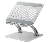 tounee Tablet Holder Stand, Dual Rod Adjustable Aluminum Desktop Stand, Compatible with 4.7-16.5" iPads, Surface Tablets, Portable Monitors, Kindle & More (Silver)