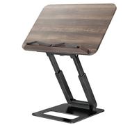 Tounee Telescopic Book Holder - Adjustable Height Pull Out Design Ergonomic Cookbook Stand with Elastic Page Clips (Black)