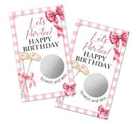 TOUNER - 50pcs scratch off birthday cards, pink golf cards for Father's Day, family reunion, summer, birthday, retirement party, lottery prize, business promotion