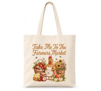 TOUNER Take Me To The Farmers Market Cute Reusable Grocery Shopping Bags