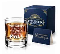 TOUNER This Is How I Roll Dice Player Funny Gambler Whiskey Glass | Dice Night Whiskey Glass Gifts for Men Friend Coworker Father Husband Groomsmen, Home Bar Party for Game Enthusiasts
