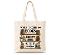 TOUNER When It Comes To Books Cute Reusable Grocery Shopping Bags
