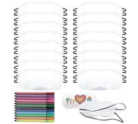 Touosy 16 Pieces Bemalable Polyester Sleeping Masks with 12 Coloured Pencils, Soft Comfortable Night Mask for Sleeping Eyes and Sleeping for Nights, Pajamas, Travels