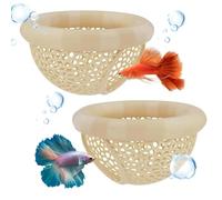 Touosy 2 Pieces Aquarium Decoration Floating Resting Places, Floating Hiding Place and Feeding Ring for Betta Fish Hammock Aquarium 3-in-1, Safe Rest Point