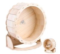 Touosy Hamster Wheel, Silent Hamster Wheel, 23 cm, Natural Wood with Closed Surface in Cork Safe Grip, Recreational Exercise Hamster Games for Racing Mice and Other Small Animals