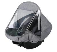 Touosy Raincover Universal Baby Stroller Raincover, Premium Rain Cover Opening Handle, Compact Waterproof Windproof with Window Zipper & Breathable Mesh (Grey)
