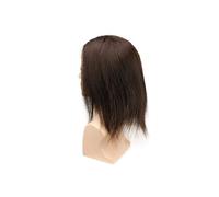 Toupee for Men 12inch Long Hair Mens Toupee Human Replacement System Topper for Men Human Hair Replacement System(Natural color)