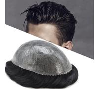 Toupee for Men All Poly Skin Hairpieces Black Brown Blonde Human Hair System Replacement Natural All Pu Wig 1 Jet Black