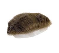 Toupee for Men Human Hair Men's Frontal Patch for Men Forhead Hairline Full Lace Piece Brown Color(#7)