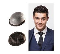 Toupee for Men Natural Hairpiece Male Replacement System Unit Mens Wig Human Hair Toupee 0.02-0.04mm Super Thin Skin Man Capillary Prosthesis hairpiece Replacement System(#1B)